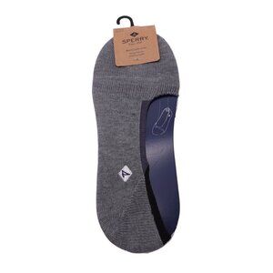 NWT Sperry 3-Pack Cushion No Show Liner Socks Fits Shoe Sz 6-12 Black White Gray